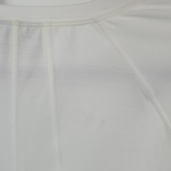 Athleta white UPF Unstinkable t-shirt 3/4 zipper short sleeve women size L New - Picture 6 of 12